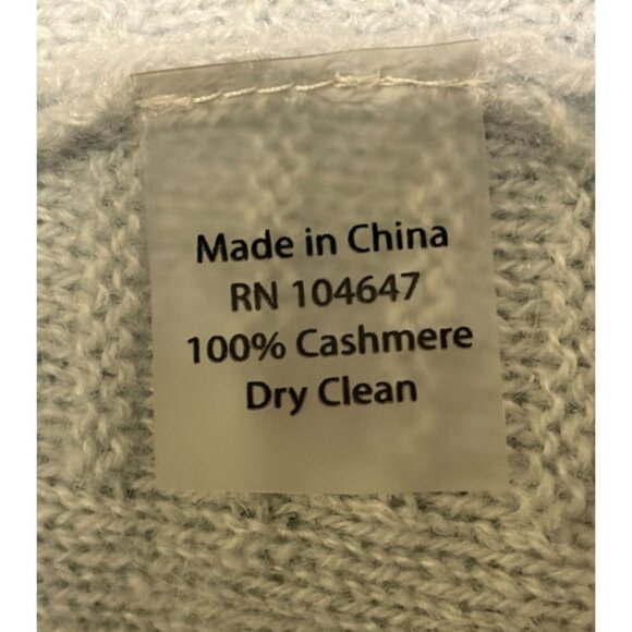 Kinross Cashmere Sweater S Ribbed V Neck Powder Blue Minimalist 100% Cashmere - Picture 6 of 6